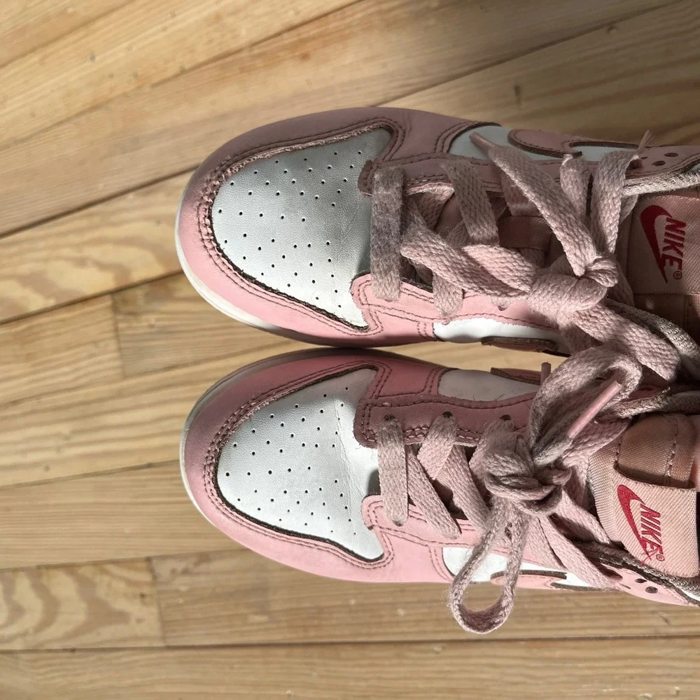 Nike Dunk Low Kids Size 3Y Pink White Leather Low Top Sneakers HV0930-100